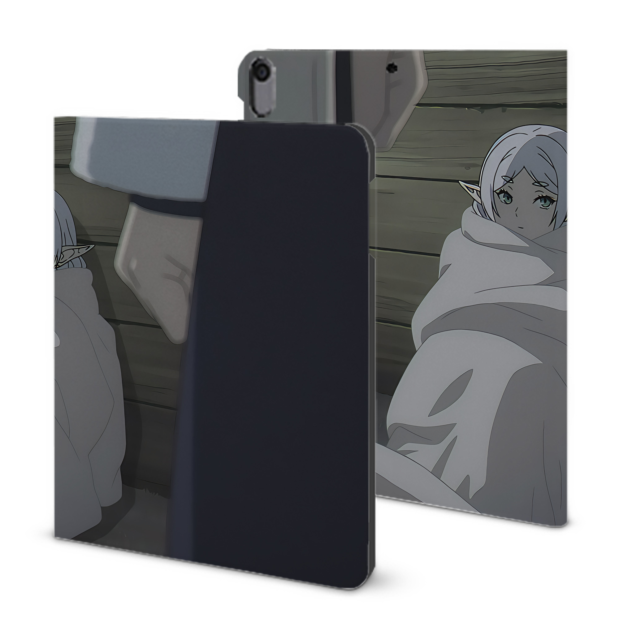 （画像用） 葬送のフリーレン Frieren IPad ケース ブック型 PUレザー TPU 耐衝撃 軽量 薄型 ペン収納なし 全面保護 IPad 各モデル対応
